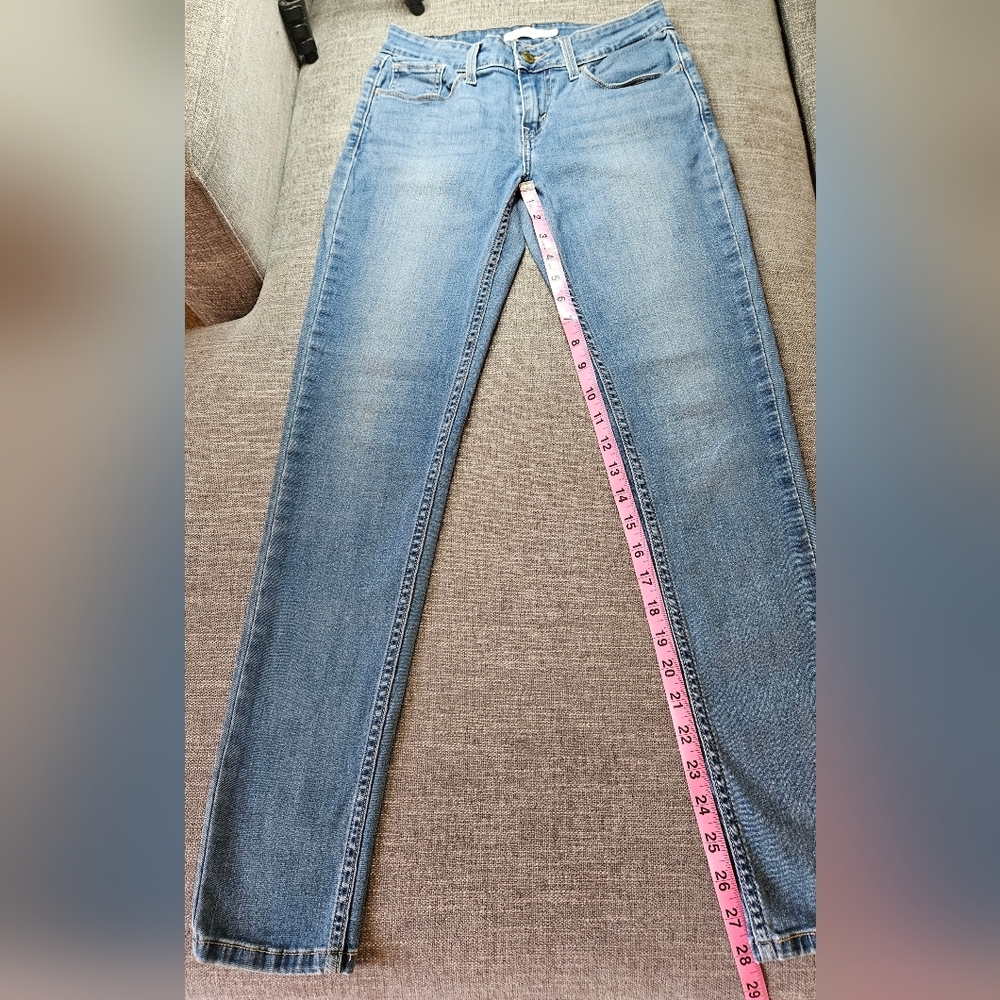 LEVI'S 535 Super Skinny Light Blue Denim Jeans Size 28x30 - Picture 7 of 11